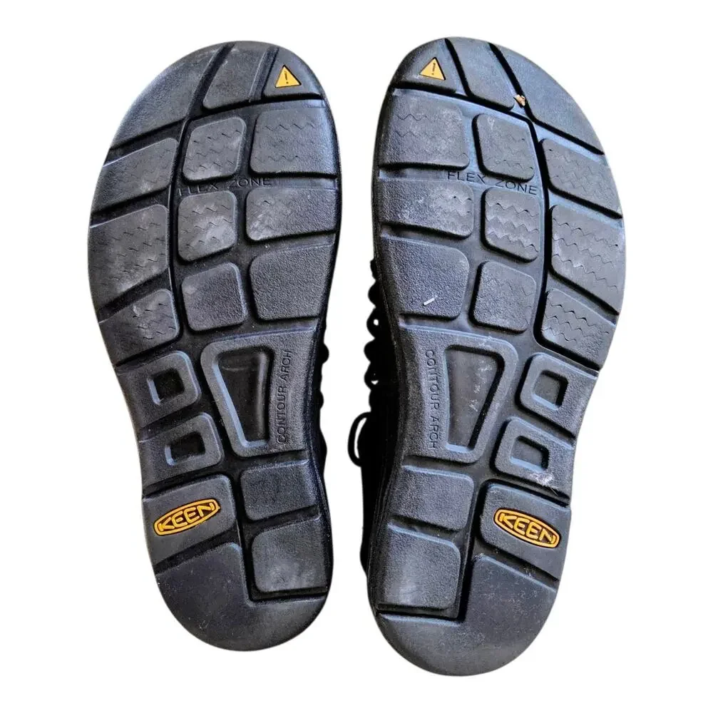 KEEN Uneek Men 9.5 Black Bungee Cord Water Sandals Outdoor Hiking Shoes 1014097